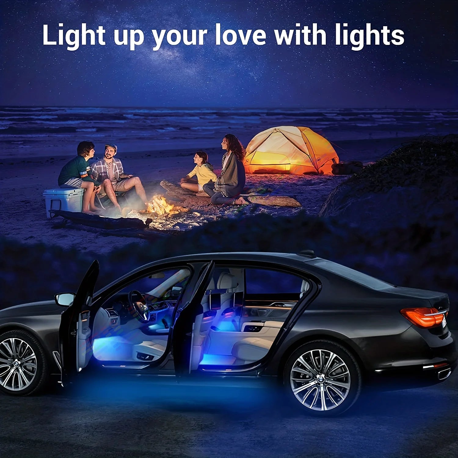 18-in-1 RGB Car Ambient Light Kit – Dual Zone Symphony LED Strips