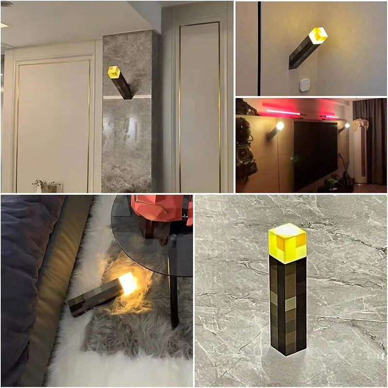 Minecraft 4 Color LED Torch Light - USB Rechargeable