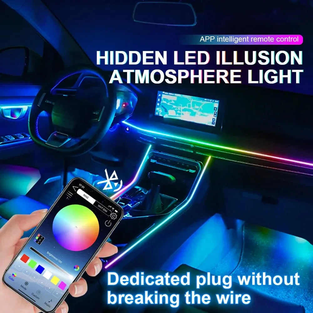 18-in-1 RGB Car Ambient Light Kit – Dual Zone Symphony LED Strips
