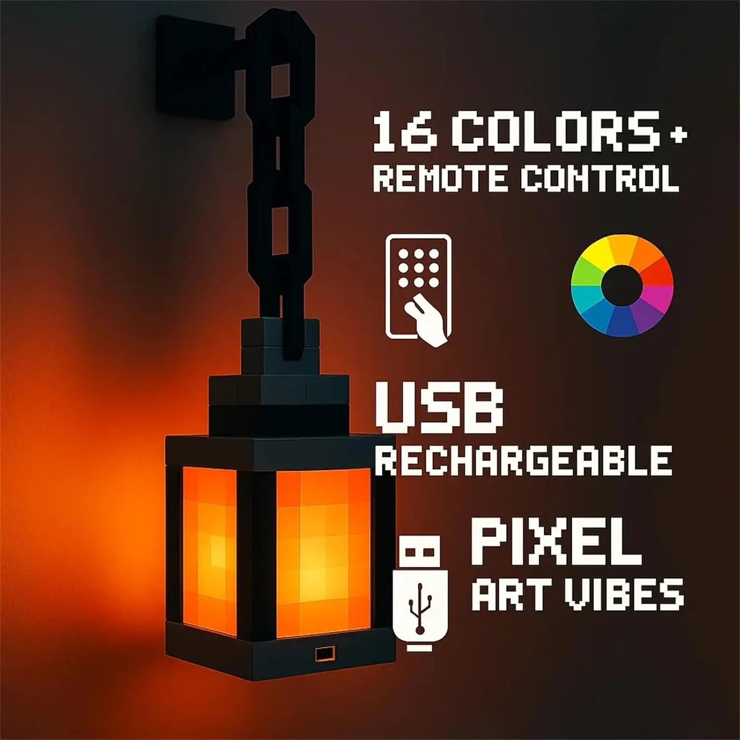 RGB Portable Minecraft Lantern Night Light