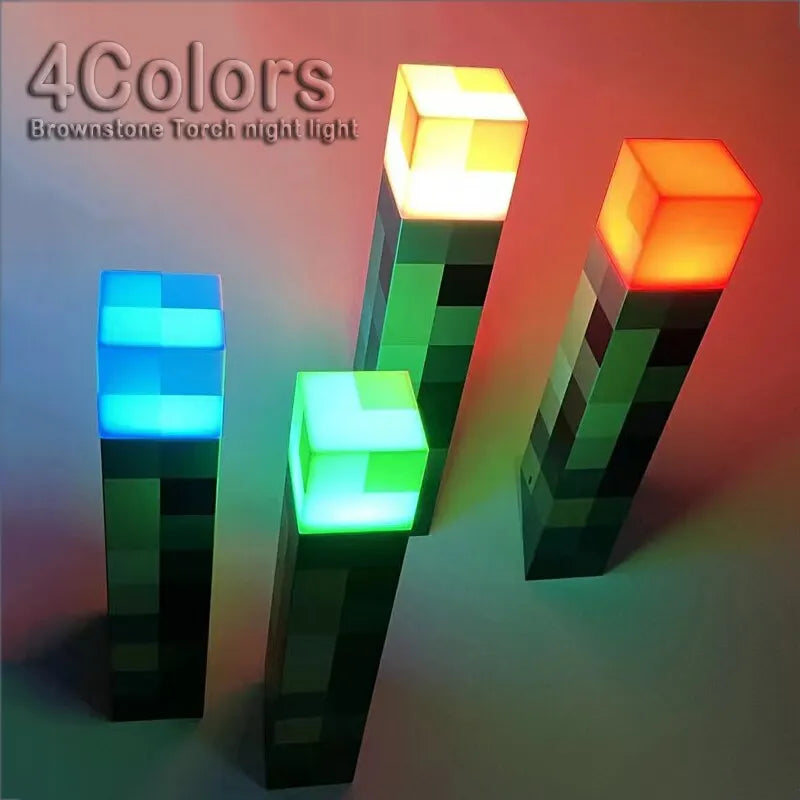 Minecraft 4 Color LED Torch Light - USB Rechargeable